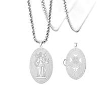 SIPURIS Collier Hekate Rad pour femmes et hommes - Pendentif triple déesse de la lune - Amulette magique, 1,73*1,06 in, Acier inoxydable, Pas de gemme