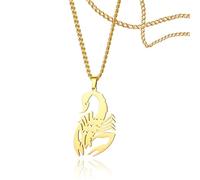 SIPURIS Collier Scorpion pour homme en acier inoxydable avec pendentif constellation Scorpion Bijoux Hip Hop Punk Insecte Souvenir pour femme, 1.46*0.83in, Acier inoxydable, Pas de gemme