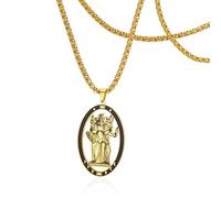 SIPURIS Hekate - Collier avec pendentif de déesse de la lune triple, design de la roue de Hecate, amulette magique Wicca, bijou pour hommes et femmes, 1.5*0.95in, Acier inoxydable, Pas de pierre