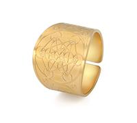SIPURIS Metatron Bague cube pour homme et femme - Bague magique d'archange en acier inoxydable - Géométrie sacrée - Protection hexagramme - Bague de déclaration, 9, Acier inoxydable, Aucune pierre