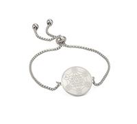 SIPURIS Metatron - Bracelet cube d'archanges pour homme et femme, sceau du roi Salomon, bracelet à maillons géométriques creux en acier inoxydable pour homme et femme, amulette (argent), 17 + 4 cm,