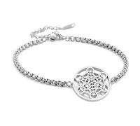 SIPURIS Metatron Bracelet cuve pour homme et femme, archanges King Salomon Seal - Bracelet à maillons en acier inoxydable avec géométrie creuse pour homme et femme, 14 cm + 4 cm, 6.69” +1.57”