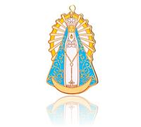 SIPURIS Pendentif Vierge Marie Catholique Vintage Médaille religieuse Notre-Dame de Luján Bijoux, 0.75*1.30in, Acier inoxydable, Pas de pierre précieuse