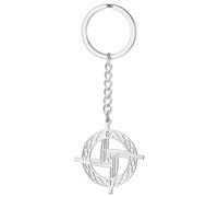SIPURIS Porte-clés croix de Sainte Brigide St Bridget - Talisman celtique irlandais - Bijou religieux chrétien païen, Argenté, 0.91*0.24in