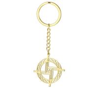 SIPURIS Porte-clés croix de Sainte Brigide St Bridget - Talisman celtique irlandais - Bijou religieux chrétien païen, doré, 0.91*0.24in
