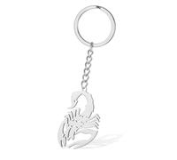 SIPURIS Porte-clés Scorpion pour homme et femme avec pendentif constellation Scorpion, Argenté, 1.46*0.83in