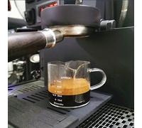 SIQITECH 75ml Tasse à Café Expresso en Verre avec Double Bouche Tasse à Café Résistante à la Chaleur Tasse à Mesureur Transparent Graduée Tasse à Lait avec Poignée pour Café Boisson Cocktail Vin