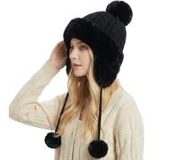SIQITECH Chapeau d'hiver avec Protection des Oreilles Femme Bonnet de Chasseur Mignon en Peluche Adulte Chaud Chapeau de Trappeur avec Cache-Oreilles Epais pour Garder au Chaud