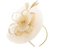 SIQITECH Chapeau en Mesh Fascinator de Mariage avec Plume Capleline Bibi Floral Rétro Accessoire de Pince Vintage de Mariée Chapeau Melon décoratif Elégant pour Bal Soirée Danse Performance