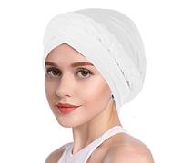 SIQITECH Femme Bonnet Turban Extensible Bonnet de Sommeil Coton Foulard Cheveux Femme Bonnet Nuit Musulmanes Inde Chapeau Musulman Tresse Torsadée Respirant Casquette de Perte de Cheveux