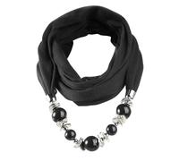 SIQITECH Foulard avec Perles Elegante Femme Echarpe Décoratif Style Vintage Foulard Perlé Automne Classique Echarpe Respirant en Soie avec Collier pour Voyage Performance Photographe