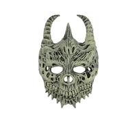 SIQITECH Masque de Crâne avec Bandeau Elastique Halloween Tenue Masqué Macabre PU Mascarade Masque de Squelette Macabre Cosplay Tenue Masqué de Monstre pour Bal Film Fête Toussaint Spectacle