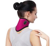 SIQITECH Minerve Cervicale Médicale Homme Femme Minerve de Cou USB Chauffage à Trois Température Couvre Cou Chauffant Collier Cervical Réglable pour Voyage Voiture Bureau 52 x 13,7 CM Rouge