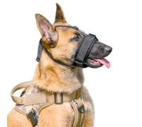 SIQITECH Muselière pour Chien en Nylon Réglable Muselière de Chien Confort Ajustable Respirant Museliere Anti-Aboiements Anti-Morsures Museau de Chien avec Bandeau pour Petits Moyens Grands Chiens