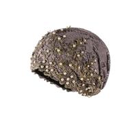 SIQITECH Turban Souple avec Fleurs et Perles Eté Bandana Elastique Doux Bonnet de Chimio en Mesh Femme Turban d’Eté Fleuré pour Perte de Cheveux Cancer