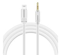 SIQIWO Adaptateur de Câble de Voiture Auxiliaire Jack Mâle 3,5 mm, Autoradios, Haut-Parleur, Compatible avec iPhone 14/13/12/11/XS/X/8/7/6S, iPad Air/Mini/Pro, Compatible avec Tous Les Systèmes iOS-2M