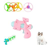 SiQiYu Celerypet Light-Up Flying Disc Cat Launcher Set,Celery Pets Flying Disc Launcher Toy,Cats Tracking Interactive Toys for Chasing Training Hunting (Pink, 1pcs)