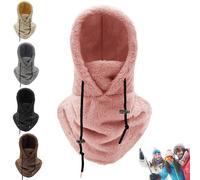 SiQiYu Sherpa Hood, Sherpa Hood Ski Mask, Sherpa Neck Hood, Sherpa Hood for Women Winter for Cold Windproof (1*Pink)