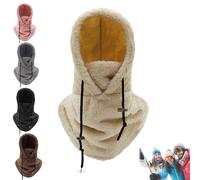 SiQiYu Sherpa Hood, Sherpa Hood Ski Mask, Sherpa Neck Hood, Sherpa Hood for Women Winter for Cold Windproof (1*Khaki)