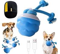 SiQiYu Yobensun Dog Toy,Automatic Dog Walker Interactive Indestructible Waggle Ball Toy,Power Tail Motion Activated Rolling Smart Jumping Ball,USB Rechargeable for Small Medium Dogs (Blue, 1pcs)