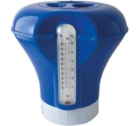 SIQUA Distributeur Chlore Piscine Flottant avec Thermomètre Intégré, Diffuseur Pastilles Chlore Réglable pour Piscine, Spa et Jacuzzi, Capacité 200 g