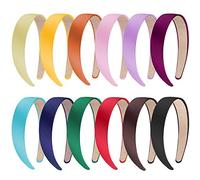 SIQUK 12 Pièces Satin Bandeaux Cheveux Headband pour Femme et Fille, 12 Couleurs