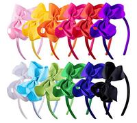 SIQUK 12 Pièces Serre Tête Noeud Bandeau Cheveux avec Noeud Arc Noeud Bandeau Serre-Tête pour Filles, 12 Couleurs