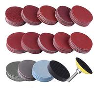 SIQUK 130 Pièces Disques Abrasifs 50mm Disques de Ponçage Grain 60 80 120 180 240 400 600 800 1000 1200 1500 2000 3000 pour Meulage Fraisage Gravure