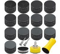 SIQUK 130 Pièces Disques de Ponçage 25mm Disques Abrasifs Ronds Grain 60-5000 Papier de Verre Sec à l'eau Feuilles Abrasives pour Métal Ponceuse Polissage Auto