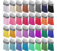 SIQUK 160 Pièces Glands Pendentif en Cuir 40mm Porte-clés Gland pour Bracelets Boucles d'oreilles Porte-clés de Décoration 32 Couleurs