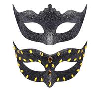 SIQUK 2 Pièces Masque Vénitien Couple Masque de Mascarade Bal Masqué Vénitien Masque Femme Homme pour Les Yeux pour Halloween Mascarade Carnaval