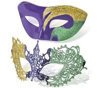 SIQUK 2 Pièces Masque Vénitien Couple Masque de Mascarade Bal Masqué Vénitien pour Les Yeux pour Halloween Mascarade Carnaval