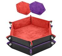 SIQUK 2 Pièces Piste de Dés Cuir et Velours Plateau de des Pliable pour DND RPG Jeux de Table (Orange, Violette)