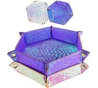 SIQUK 2 Pièces Piste de Dés Cuir Plateau de des Pliable pour DND RPG Jeux de Table (Violet, Violet Clair)