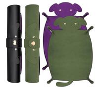 SIQUK 2 Pièces Plateau à Dés Chien Piste de des Pliable Cuir PU Tapis de Dés Dice Tray Mat pour DND RPG (Vert Foncé, Violet)