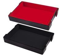 SIQUK 2 Pièces Plateau de Dés Magnétique Piste de Dés Pliable Rectangulaire Dice Tray pour DND RPG Jeux de Table (Noir, Rouge)
