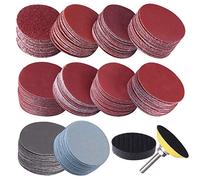 SIQUK 200 Pièces Disques de Ponçage 50mm Disques Abrasifs Grain 80 180 240 320 400 600 800 1000 2000 3000 pour Meulage Fraisage Gravure