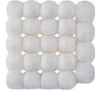 SIQUK 24 Pièces Pompon Fausse Fourrure Pompon Balle Fausse Fourrure Boule pour Porte Clef Bonnet, Blanc