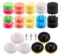 SIQUK 29 Pièces Éponge de Polissage pour Voiture 3" Tampon de Polissage Éponge Polir Polissage Pad avec Adaptateur pour Auto Polissage Voiture