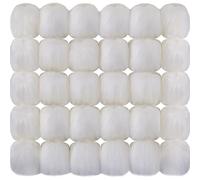 SIQUK 30 Pièces Fausse Fourrure Pompon Fourrure Boule Pompon avec Boucle Élastique pour Chapeaux Porte Clef Gants Sacs Accessoires, Blanc