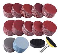 SIQUK 300 Pièces Disques de Ponçage 50mm Disques Abrasifs Grain 80 180 240 320 400 600 800 1000 2000 3000 pour Meulage Fraisage Gravure