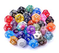SIQUK 35 Pièces Dés Polyédriques Jeu de Dés 12 Faces Multicolore Dés pour DND RPG et Enseignement des Mathématiques avec Pochettes Gratuites