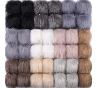 SIQUK 40 Pièces Pompon Fourrure Fausse Fourrure Boule pour Bonnet Porte Clef Décoration, 10 Couleurs