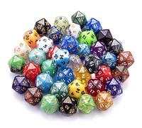 SIQUK 42 Pièces Dés Polyédriques 20 Faces Dés Jeu de Dés Multicolore Dés pour DND RPG avec Pochettes