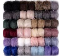SIQUK 46 Pièces Fausse Fourrure Boule, DIY Pom Pom Ball Pelucheux Faux Fourrure, Fausse Fourrure de Renard Boule de Pompom pour Tricot Chapeaux Chaussures Foulards Sac Accessoires, 23 Couleurs