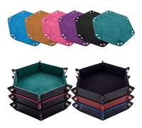 SIQUK 6 Pièces Piste de Dés Plateau de des Pliable Cuir et Velours Piste Dés Pliant pour DND RPG Jeux de Table (Cyan, Noir, Violet, Rose, Camel, Bleu Ciel)