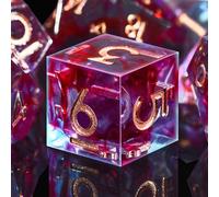 SIQUK 7 Pièces Dés DND 7 Die Polyédriques Dés D4 D6 D8 D10 D12 D20 D% Jeu de des Polyédriques pour Donjons et Dragons D&D RPG MTG (Bleu & Rouge, Cuivre)