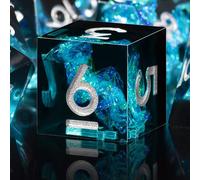 SIQUK 7 Pièces Dés DND 7 Die Polyédriques Dés D4 D6 D8 D10 D12 D20 D% Jeu de des Polyédriques pour Donjons et Dragons D&D RPG MTG (Noir&Bleu,Argent)