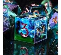 SIQUK 7 Pièces Dés DND 7 Die Polyédriques Dés D4 D6 D8 D10 D12 D20 D% Jeu de des Polyédriques pour Donjons et Dragons D&D RPG MTG