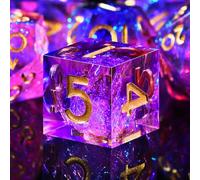 SIQUK 7 Pièces Dés Polyédriques 7 Die Dés D4 D6 D8 D10 D12 D20 D% Jeu de Dés Polyédriques pour Donjons et Dragons DND RPG MTG, Pêche & Bleu